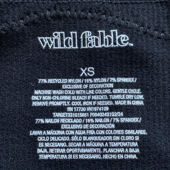 Wild Fable Junior Black Lace Trim Seamless Ribbed Bralette Adjustable Straps XS - Picture 7 of 8